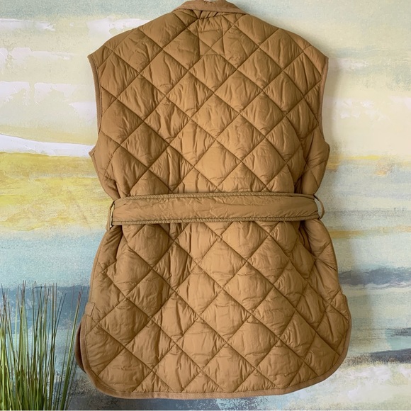 Free Assembly Quilted Vest w/Belt Dijon Sz S - Picture 3 of 16